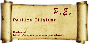 Paulics Eligiusz névjegykártya
